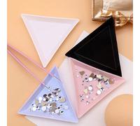 10/20 pièces Plateau de rangement pour décoration d'ongles, outil de rangement en forme de triangle en plastique coloré pour cristaux et strass pour artistes des ongles Polypropylène