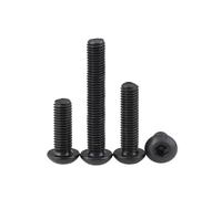 10/20 pièces UNC 4#-40 6#-32 8#-32 UNF 10#-32 noir Grade 10.9 US douille hexagonale bouton tête hexagonale vis tête de champignon boulons hexagonaux(Black-10pcs,5/8",10-32)