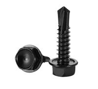 10/20 pièces vis autoperceuses à tête de rondelle hexagonale M4.2 .8 M5.5 M6.3 8#-14# Zinc noir 410 tôle d'acier inoxydable(38mm,M4.2 20pcs)