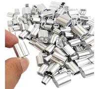 10/200 pièces Anneaux de sertissage à double trou for câbles, manchons en aluminium forme 8, for acier 1,5/2/2,5/3/4 mm, accessoires fixation Pour CâBles En Acier, CâBle MéTallique