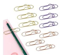 10/20Pcs 3 Colors Heart Pen Clip Metal Pencil Clips Multifunctional Rose Gold Silver Carbon Steel Paperclip Pen Holder for Notebook Journal or Diary (10pcs-E)