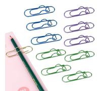10/20Pcs 3 Colors Heart Pen Clip Metal Pencil Clips Multifunctional Rose Gold Silver Carbon Steel Paperclip Pen Holder for Notebook Journal or Diary (10pcs-C)