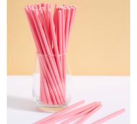 10/25/50/100 pièces de pailles en papier jetables de couleur rose pâle, motif bonbon, convient pour les cocktails, anniversaires, barbecues, événements et célébrations 10 pièces,25 pièces,50 pièces,10