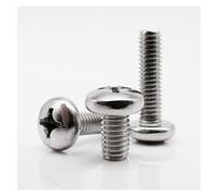 10/25/50 pièces M1 M1.2 M1.4 M1.6 M2 M2.5 M3 M4 M5 M6 M8 Micro Petit 304 Acier Inoxydable Croix Pan tête Ronde vis Boulon(12mm,M4 10pcs)