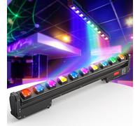 10 * 25W RGBW LED Barre Wallwasher Lyre Beam, Lumière de Scène Console, Stroboscope Effet pour DJ Bar Soiree Fête Disco Éclairage Mariage Halloween Noël, 1 pièce
