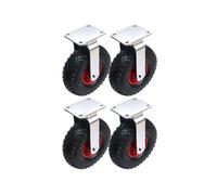 10" 260mm pneumatic castor steel centre fixed castors 300x4 inflated - set of 4.