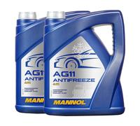 10 (2x5) Litres MANNOL Antigel AG11 Concentré De Protection Contre Le Gel Bleu