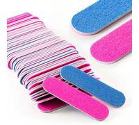 10/30/50/100/200 pièces Limes à ongles double face Mini bloc de ponçage en bois pour manucure, pédicure, salon, outils de nail art 5cm Blocs de couleurCarborundum