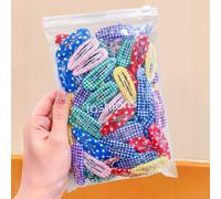 10/30/50pcs/Set Ensemble de pinces à cheveux rétro à carreaux & pois, design multicolore mélangé comprenant des éléments de carreaux frais et de pois mignons, pinces à bord ondulé creux, couleurs vibr