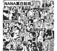 10/30/66 Pièces Japonais Anime Nana Autocollants Noir Blanc Décalcomanies Dessin Animé Décoration Valise Ordinateur Portable Téléphone Papeterie Manga Autocollant.10Pcs.