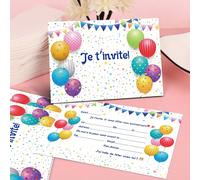 10/30 pièces Confettis d'étoiles colorés, créez une atmosphère de fête joyeuse. Cartes d'invitation d'anniversaire, invitations thématiques, banquet de fête, pré-remplies en français graphique,Lettres