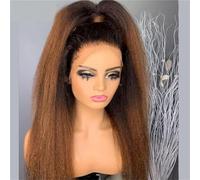 10-34 Pouces Perruque Droite Crépue Brune Perruques De Cheveux Humains Droits Doux Naturels Pour Femmes Perruques