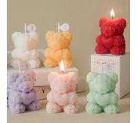10/4/1 pièce Bougie parfumée à l'ours rose, décoration mignonne, cadeau de couple de mariage, décoration de la maison, cadeau de la Saint-Valentin, cadeau d'anniversaire, décoration de chambre à couch