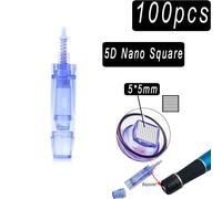 10/50/100 Pièces Dr Pen A1 Cartouche D'aiguille Pour Derma Pen Microneedling Machine À Tatouer Baïonnette Remplacer Timbre 9 12pin 36pin Rond Nano Ultima -A1 Aiguilles De - Type 5d Nano Square X100
