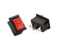 10/50/100 pièces interrupteur à bouton-poussoir 10x15mm SPST 2Pin 3A 250V KCD11 interrupteur à bascule marche/arrêt encliquetable 10MM * 15MM noir rouge et blanc(3P ON-OFF Red,100 Pcs)