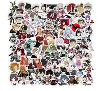 10/50/100pcs Noir Trèfle Trimestre Chevaliers Carte Anime Autocollants Étanche Bricolage Planche À Roulettes Guitare Ordinateur Portable Autocollant De Vélo Jouets Pour Enfants