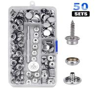 10/50 ensembles en acier inoxydable de qualité Marine toile et tissus d'ameublement couvercle de bateau bouton pression Kit de fixation 15mm vis boutons-pression avec outil 50sets