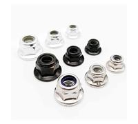 10/50 M3 M4 M5 M6 M8 M10 M12 noir carbone 304 A2-70 acier inoxydable bride hexagonale Nylon insérer écrou de blocage autobloquant Nylock contre-écrou(304 stainless steel,M6 50pcs)
