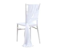 10/50 pcs comme ceintures de chaise en mousseline de soie décoration de chaise de mariage pour événement de banquet de fête de couloir, 17x275 cm de long-blanc-50 pcs