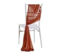 10/50 pcs comme ceintures de chaise en mousseline de soie décoration de chaise de mariage pour événement de banquet de fête d'allée, 17x275 cm long-rouille rouge-50 pcs