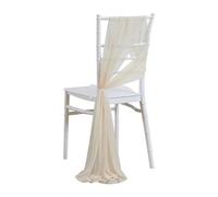 10/50 pcs comme ceintures de chaise en mousseline de soie décoration de chaise de mariage pour événement de banquet de fête d'allée, 17x275 cm long-beige-10 pcs