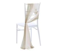 10/50 pcs comme ceintures de chaise en mousseline de soie décoration de chaise de mariage pour événement de banquet de fête d'allée, 17x275 cm de long-beige et blanc-10 pcs
