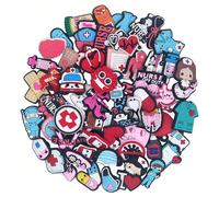 10-50 pièces aléatoires Charms médicaux de série pour infirmière/médecin pour sandales, décoration de chaussures. Accessoires de haute qualité et populaires, excellent cadeau pour les adolescents, hom
