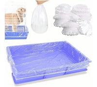10/50 pièces Doublures en plastique transparent jetables, convenant aux petites cages d'animaux de compagnie, notamment les cages de lapins, les cages de hamsters et les bacs à litière Taille M 19,7*1
