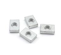 10/50 pièces écrou carré M3 M4 M5 M6 M8 écrous rectangulaires minces en acier au carbone zingué bloc coulissant pour accessoire de profil en aluminium (Color : 10pcs_M4-24x9x2mm)
