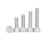 10/50 pièces M1.4 .6 M2 .5 M3 M4 304 A2 en acier inoxydable DIN912 capuchon à tête hexagonale six pans creux boulon Allen longueur de vis = 2-100mm(2mm,50Pcs M2)