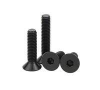 10-50 pièces M2/M2.5/M3/M4/M5/M6 Vis à métaux à tête fraisée à six pans creux en acier inoxydable noirci DIN7991, M3x5mm(50pcs)