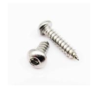 10/50 pièces M3 M4 M5 M6 A2-70 304 acier inoxydable hexagone à six pans creux bouton tête ronde autotaraudeuse vis à bois longueur = 6-50mm(30mm,M4 10pcs)