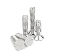 10/50pc M3 M4 M5 M6 M8 304 A2-70 en acier inoxydable métrique fileté fendu plat tête fraisée vis à métaux boulon 3mm-60mm(16mm,M3 50pcs)