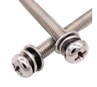 10-50pcs M1.6 M2 .5 M3 M4 M5 M6 304 Acier Inoxydable Croix Ronde Tête Cylindrique SEM Vis Rondelle À Ressort Joint Élastique Assembler Boulon(10mm,M1.6 50pcs)