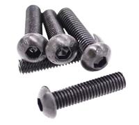 10/50pcs M1.6 M2 .5 M3 M4 M5 M6 M8 Noir Grade 10.9 Acier ISO7380 Six Pans Creux Tête Bouton Champignon Allen Boulon Vis(35mm,M3 50pc)