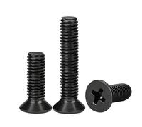10/ 50pcs M1.6 M2 .5 M3 M4 M5 M6 Mini petit noir 304 acier inoxydable croix plate tête fraisée vis boulon(45mm,M5 10pc)