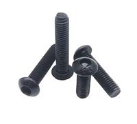 10/50pcs M1.6 M2 M2.5 M3 M4 M5 M6 M8 noir Grade 10.9 acier hexagone tête à six pans creux bouton champignon douille boulon vis(18mm,M2.5 (50pcs))