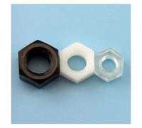 10/50pcs M2 M2.5 M3 M4 M5 M6 M8 M10 M12 Transparent Acrylique Noir Blanc Nylon Plastique Isolation Métrique Fileté Hexagonal Écrou Hexagonal(Black,50pcs M2.5)