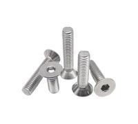 10/50pcs M3 M4 M5 M6 M8 DIN7991 noir 10.9 acier 304 inoxydable six pans creux tête fraisée plate vis boulon(304,45MM_M3 50PCS)