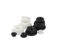 10-50pcs M3 M4 M5 M6 M8 M10 M12 noir blanc fond plat PA66 plastique Nylon isolation hexagonale tête hexagonale écrou à bride(10Pcs,M12 White)