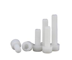 10/ 50pcs M3 M4 M5 M6 M8 vis à douille en Nylon plastique tête hexagonale blanche boulons Allen(M4x15mm)