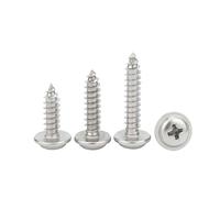 10/50Pcs PWB M1.4 M1.7 To M6 304 Stainless Steel Cross Pan Round Head With Washer Collar Self Tapping Wood Screw DIN968(5mm,50pcs M2.3)