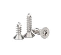 10/50pcs ST2.2 2.9 3.9 To 4.8 304 Stainless Steel Six Lobe Torx Flat Countersunk Head With Pin Security Self-tapping Wood Screw(20pcs M4.2x9.5mm)
