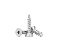 10/50pcs ST7991 M2.3 .6 M3 M4 M5 M6 304 douille hexagonale en acier inoxydable tête fraisée vis à bois autotaraudeuse(304 Steel/18mm,10pcs M6)