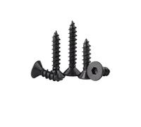 10/50pcs ST7991 M2 M2.3 M2.6 M3 M4 M5 M6 304 Stainless Steel Hex Hexagon Socket Countersunk Head Self-tapping Wood Screw(Black carbon steel,20mm,10pcs M6)