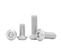 10/50pcs UNC 2#-56 4#-40 6#-32 8#-32 10#-24 US filetage grossier 304 acier inoxydable hexagone douille hexagonale bouton vis à tête ronde(1/4",50pcs UNC 8-32)