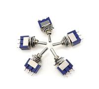 10/5Pcs Miniature Toggle Switch Single Pole Double Throw SPDT (MTS103) ON-OFF-ON 120VAC 6A 1/4 Inch Mounting MTS-103 NWPNLXEA(Cap,10Pcs)