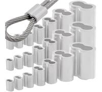 10 à 100 pièces Manchon de sertissage double trou for câble, pinces boucle en aluminium forme 8 for câbles acier M1,5 M4, accessoires fixation Pour CâBles En Acier, CâBle MéTallique