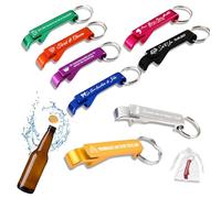 10 à 100 porte-clés décapsuleur personnalisés, peuvent être gravés avec du texte et un logo, décapsuleur personnalisé multifonctionnel, adapté aux mariages, bars, fêtes (100)