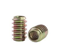 10 à 20 écrous à insert en bois M6 M8 en acier au carbone for meubles, à tête traversante et filetage sans tête.(M6x12 20pcs)